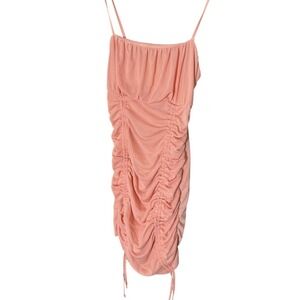 Blashe Blush Pink Ruched Wrap Dress Pink Party Dress size M Y2K Baddie Coquette